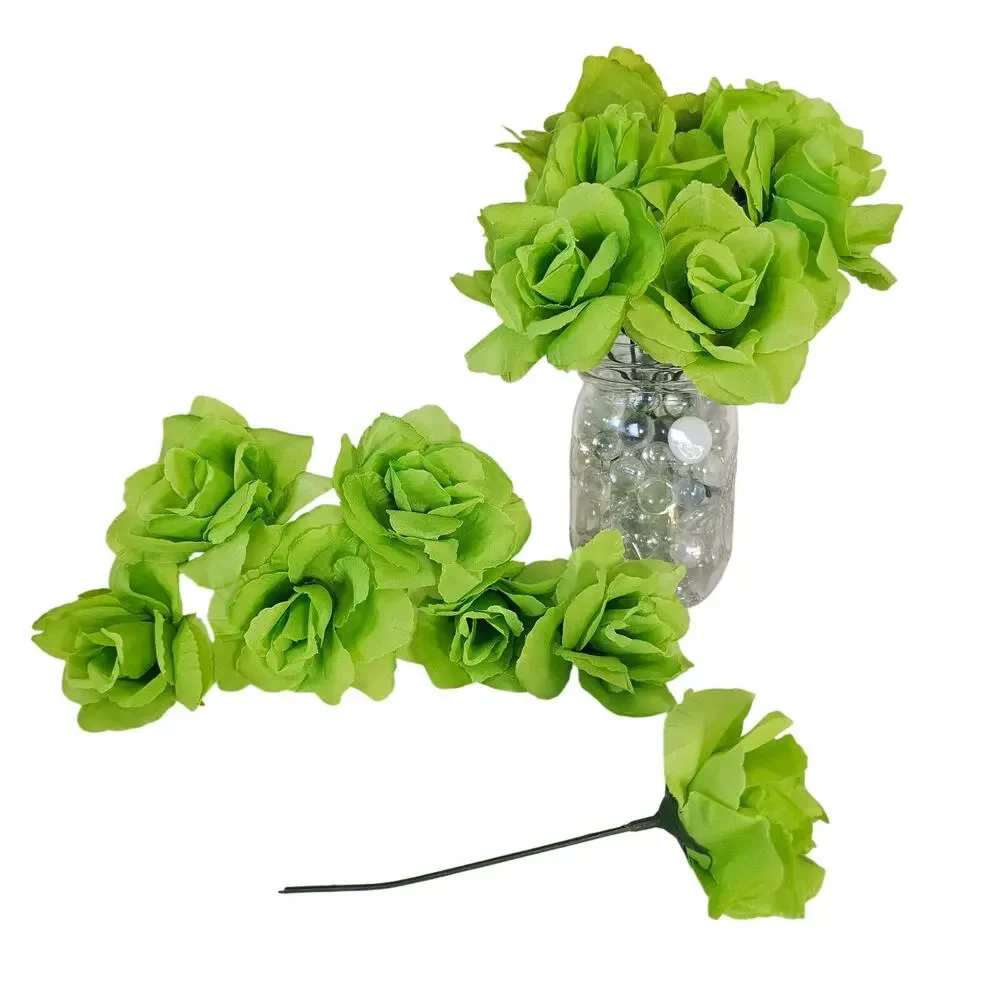 Lime Green Silk Roses 2.5